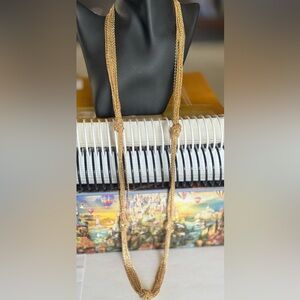 NWT Erica Lyons beautiful Long Knotted multi strand Layered-Necklace Gold-Tone
